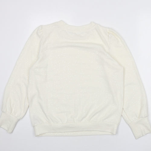 Beloved Womens Ivory Polyester Pullover Sweatshirt Size M Pullover - Sequins