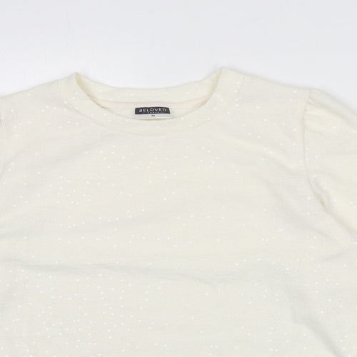 Beloved Womens Ivory Polyester Pullover Sweatshirt Size M Pullover - Sequins