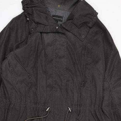 Limited Collection Womens Brown Rain Coat Coat Size 14 Zip