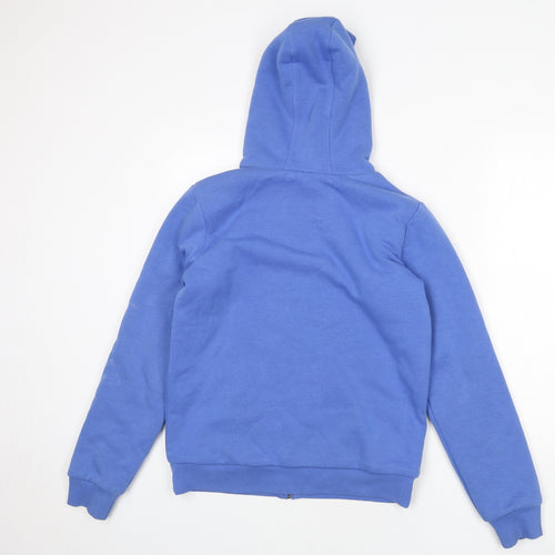 ROXY Womens Blue Cotton Full Zip Hoodie Size 16 Zip