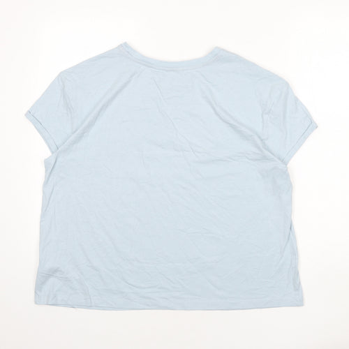 Marks and Spencer Womens Blue Solid 100% Cotton Top Pyjama Top Size L - Dreamer