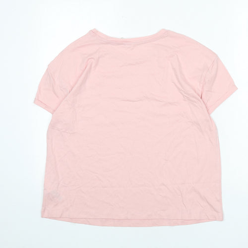 Marks and Spencer Womens Pink Solid 100% Cotton Top Pyjama Top Size M - Dreamer