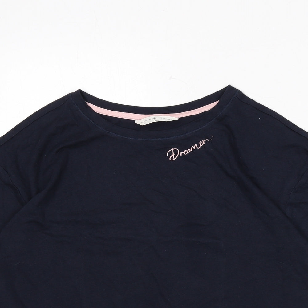 Marks and Spencer Womens Blue Solid Cotton Top Pyjama Top Size S - Dreamer