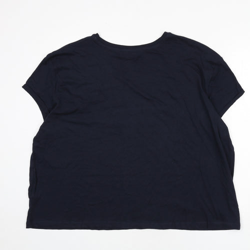 Marks and Spencer Womens Blue Solid Cotton Top Pyjama Top Size 2XL - Dreamer