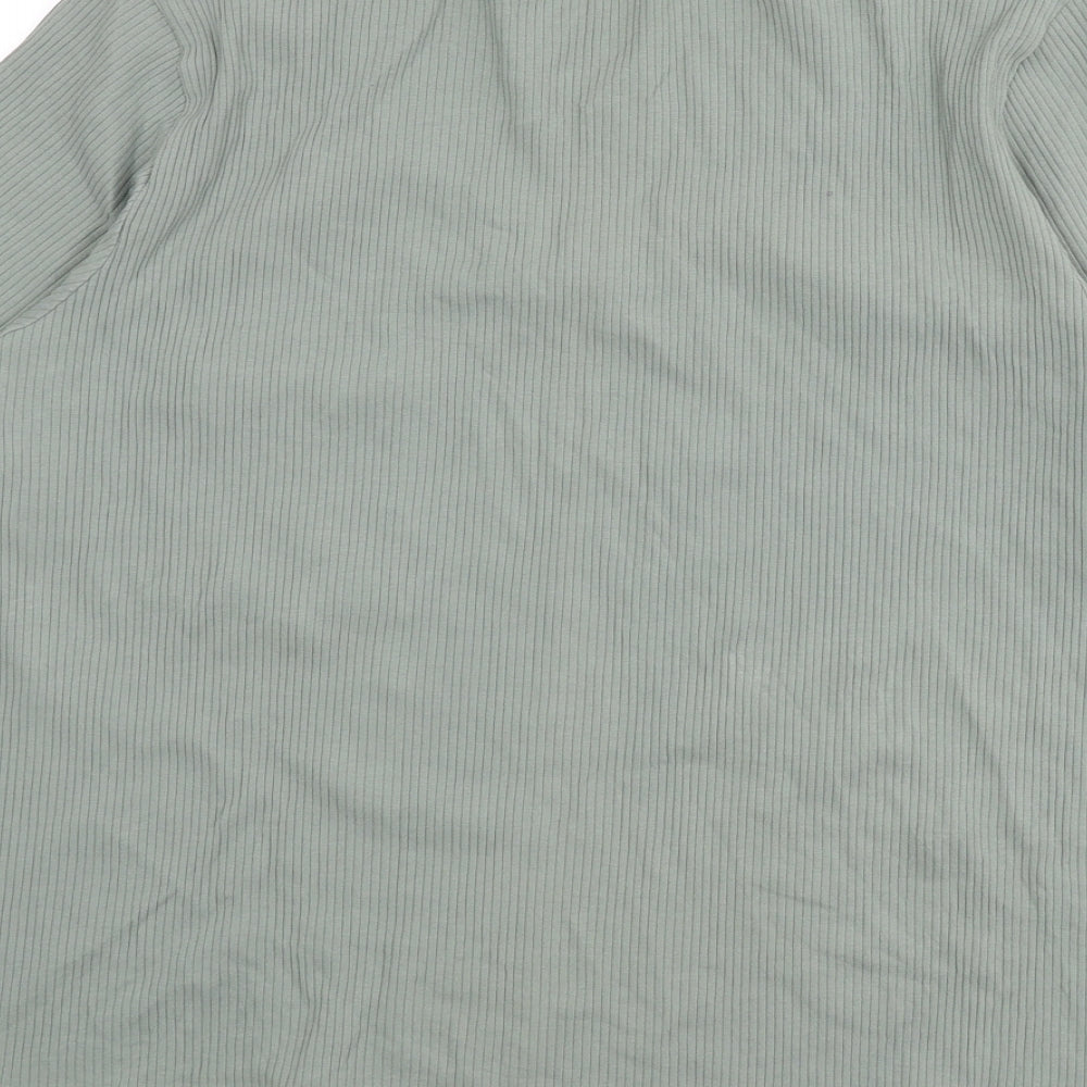 Marks and Spencer Womens Green Solid Cotton Top Pyjama Top Size 18