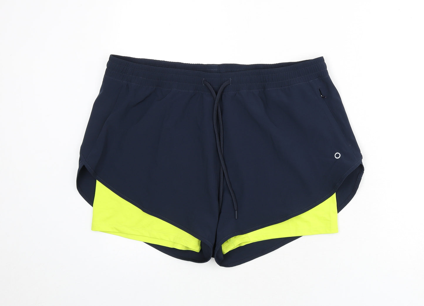 GOODMOVE Womens Blue Polyester Athletic Shorts Size 18 L3 in Regular Drawstring