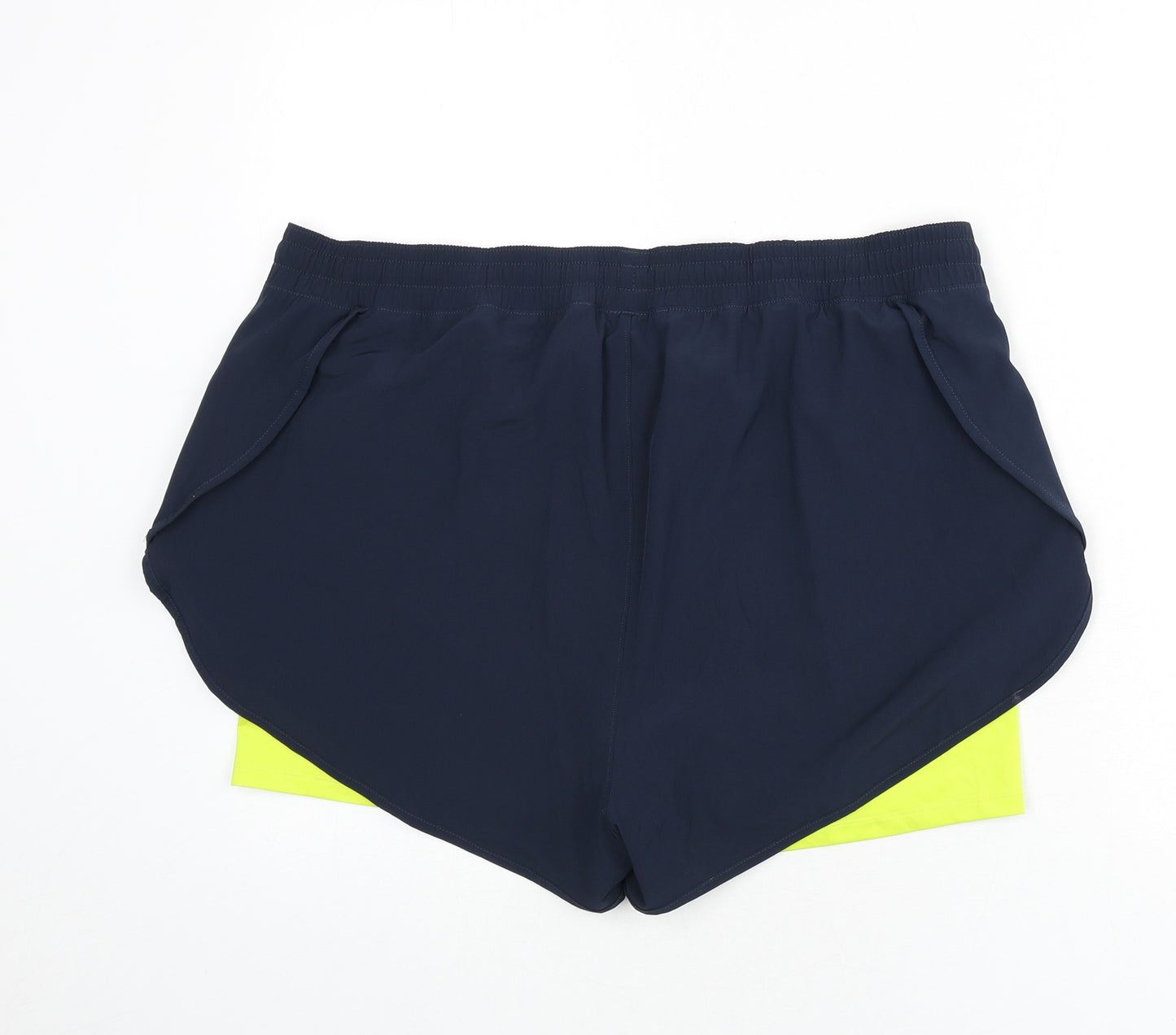 GOODMOVE Womens Blue Polyester Athletic Shorts Size 18 L3 in Regular Drawstring
