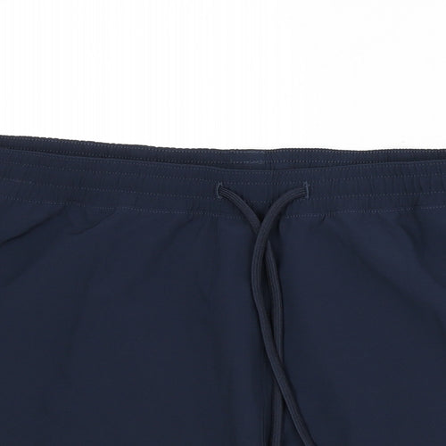 GOODMOVE Womens Blue Polyester Athletic Shorts Size 18 L3 in Regular Drawstring