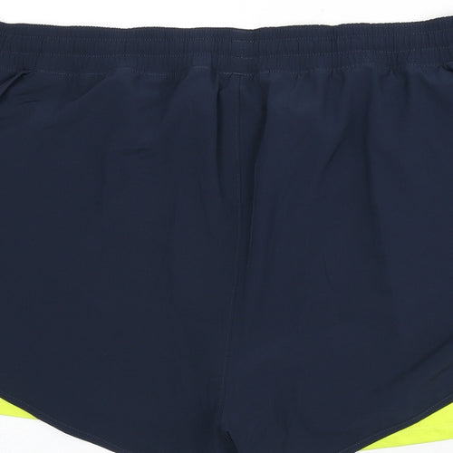 GOODMOVE Womens Blue Polyester Athletic Shorts Size 18 L3 in Regular Drawstring