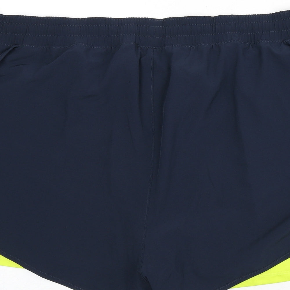 GOODMOVE Womens Blue Polyester Athletic Shorts Size 18 L3 in Regular Drawstring