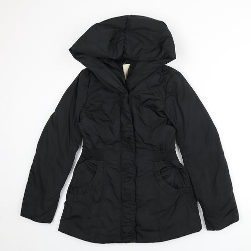 Monsoon Womens Black Rain Coat Coat Size S Zip