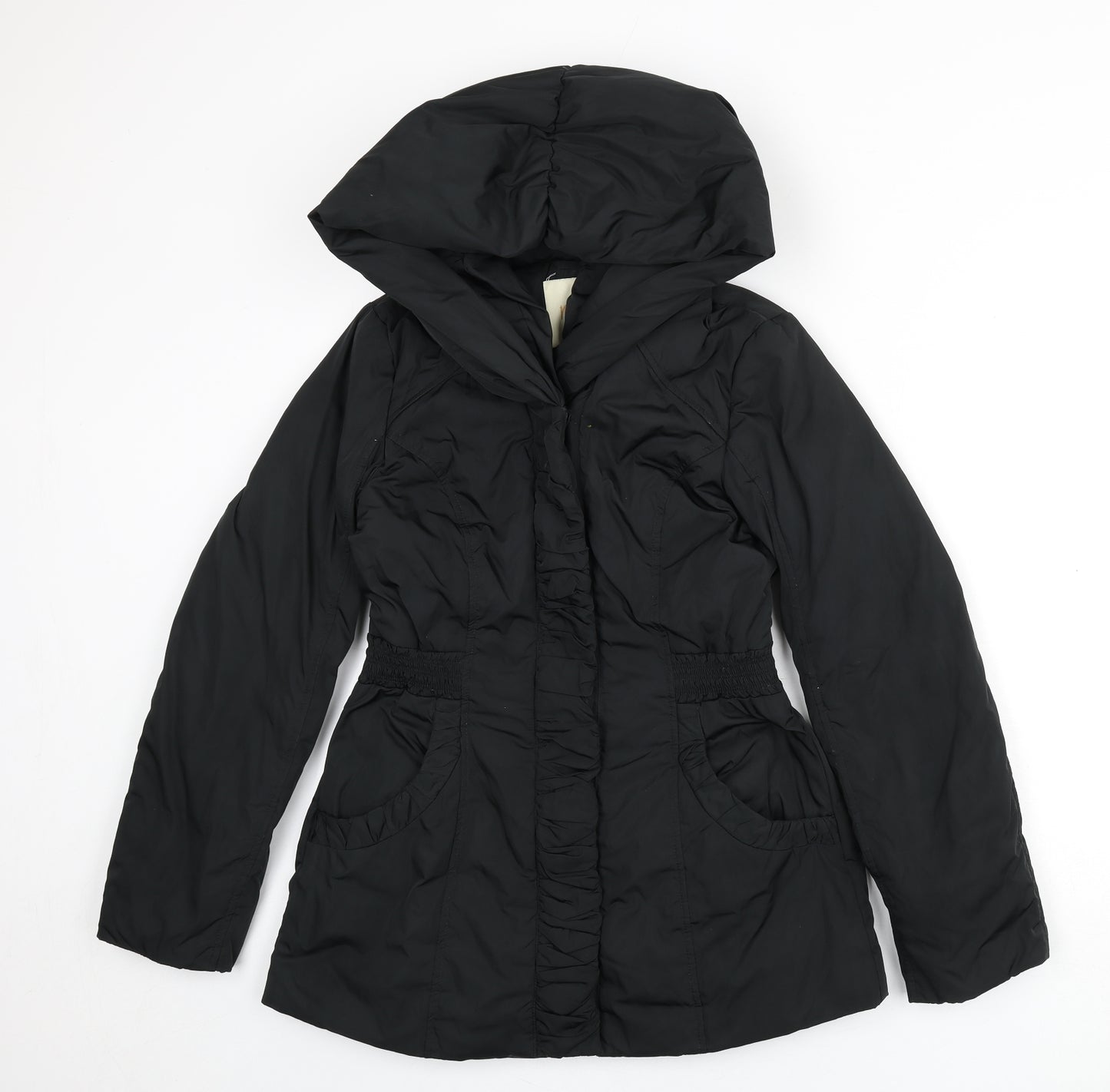 Monsoon Womens Black Rain Coat Coat Size S Zip