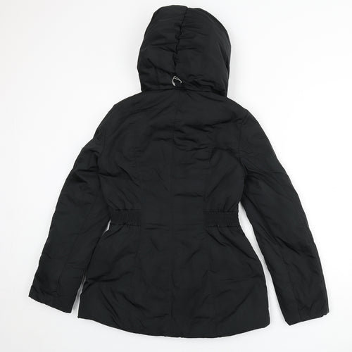 Monsoon Womens Black Rain Coat Coat Size S Zip