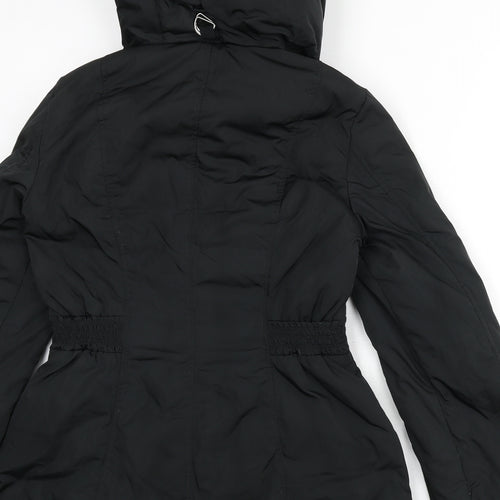 Monsoon Womens Black Rain Coat Coat Size S Zip