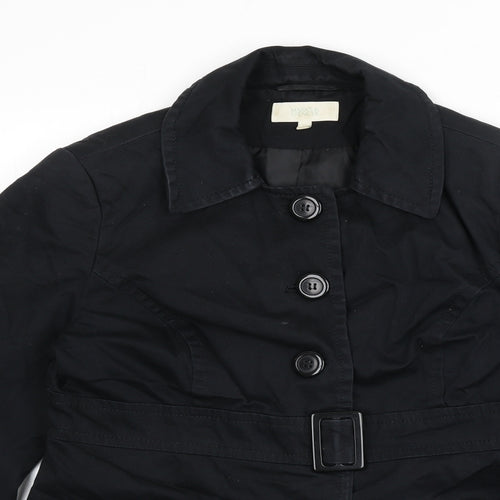 Marks and Spencer Womens Black Overcoat Coat Size 12 Button