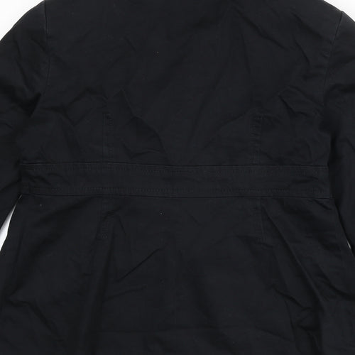 Marks and Spencer Womens Black Overcoat Coat Size 12 Button