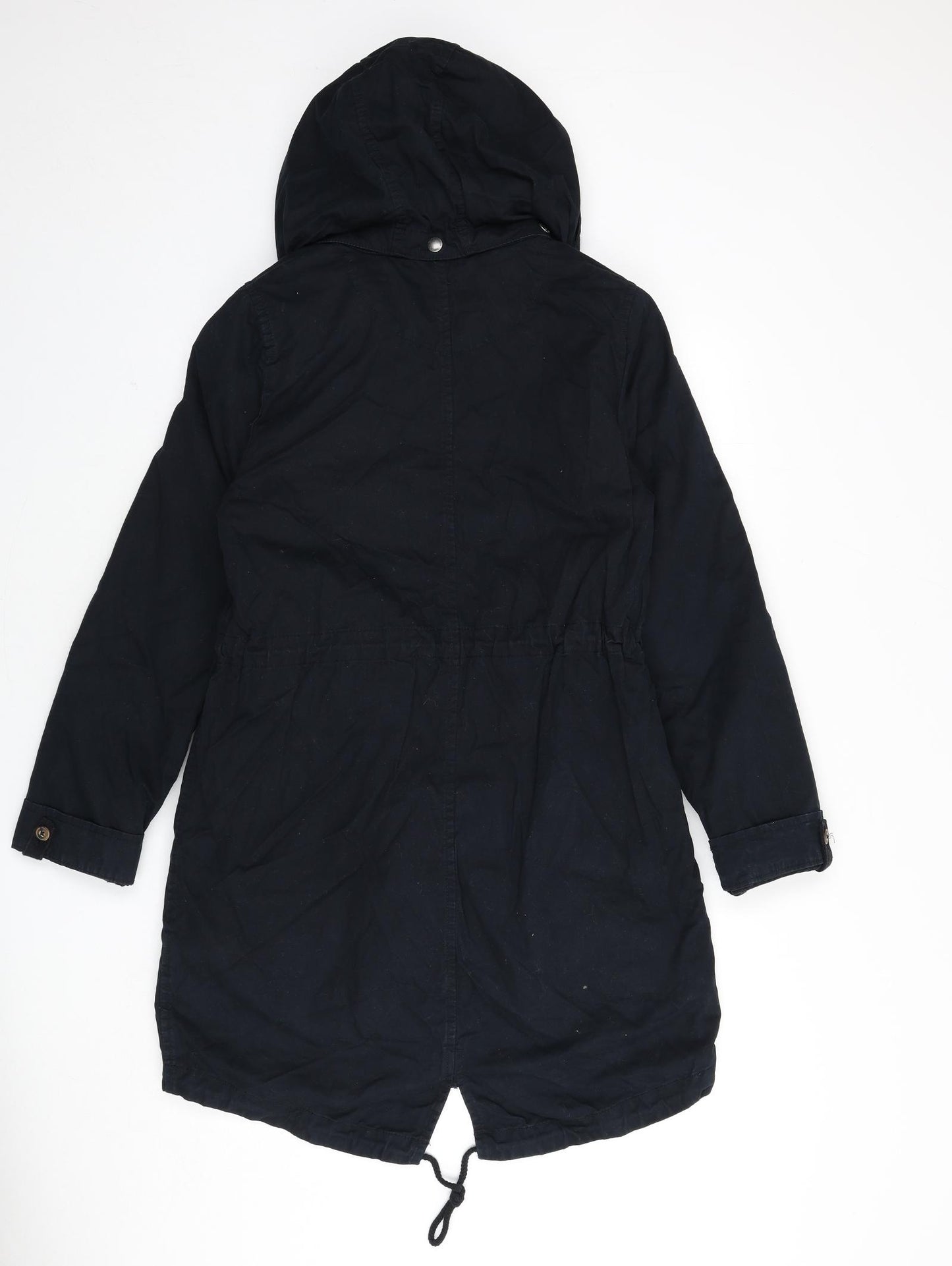 H&M Womens Blue Parka Coat Size 10 Zip