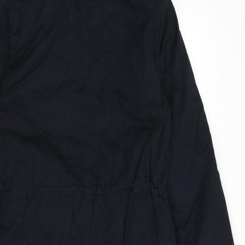 H&M Womens Blue Parka Coat Size 10 Zip