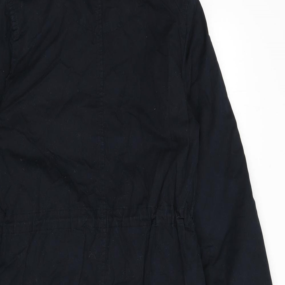 H&M Womens Blue Parka Coat Size 10 Zip