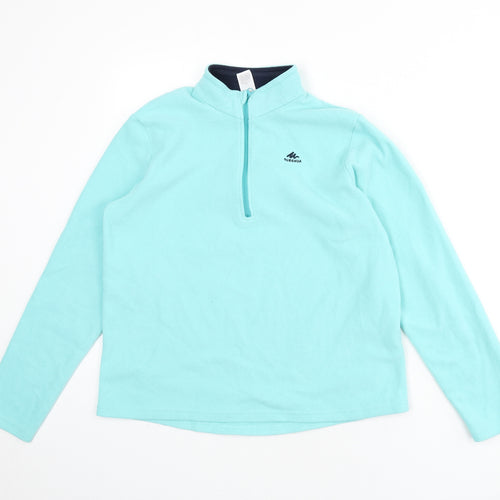 DECATHLON Girls Blue Polyester Pullover Sweatshirt Size 14-15 Years Zip