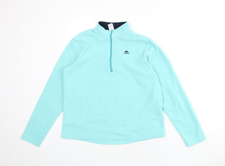 DECATHLON Girls Blue Polyester Pullover Sweatshirt Size 14-15 Years Zip