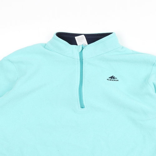 DECATHLON Girls Blue Polyester Pullover Sweatshirt Size 14-15 Years Zip