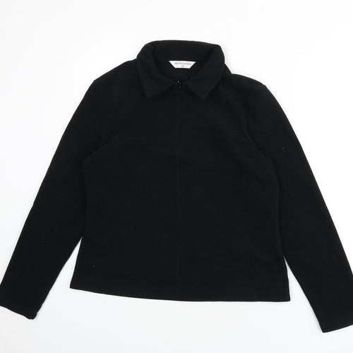 Dorothy Perkins Womens Black Polyester Pullover Sweatshirt Size 14 Zip