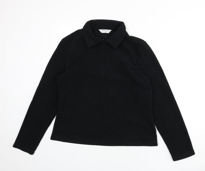 Dorothy Perkins Womens Black Polyester Pullover Sweatshirt Size 14 Zip