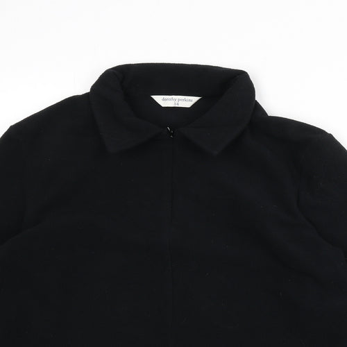 Dorothy Perkins Womens Black Polyester Pullover Sweatshirt Size 14 Zip