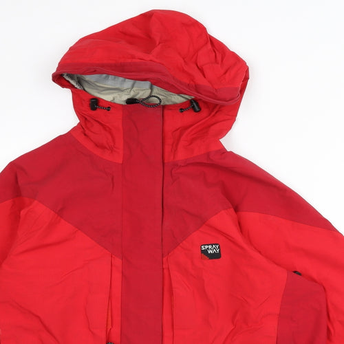 Sprayway Womens Red Rain Coat Coat Size M Zip
