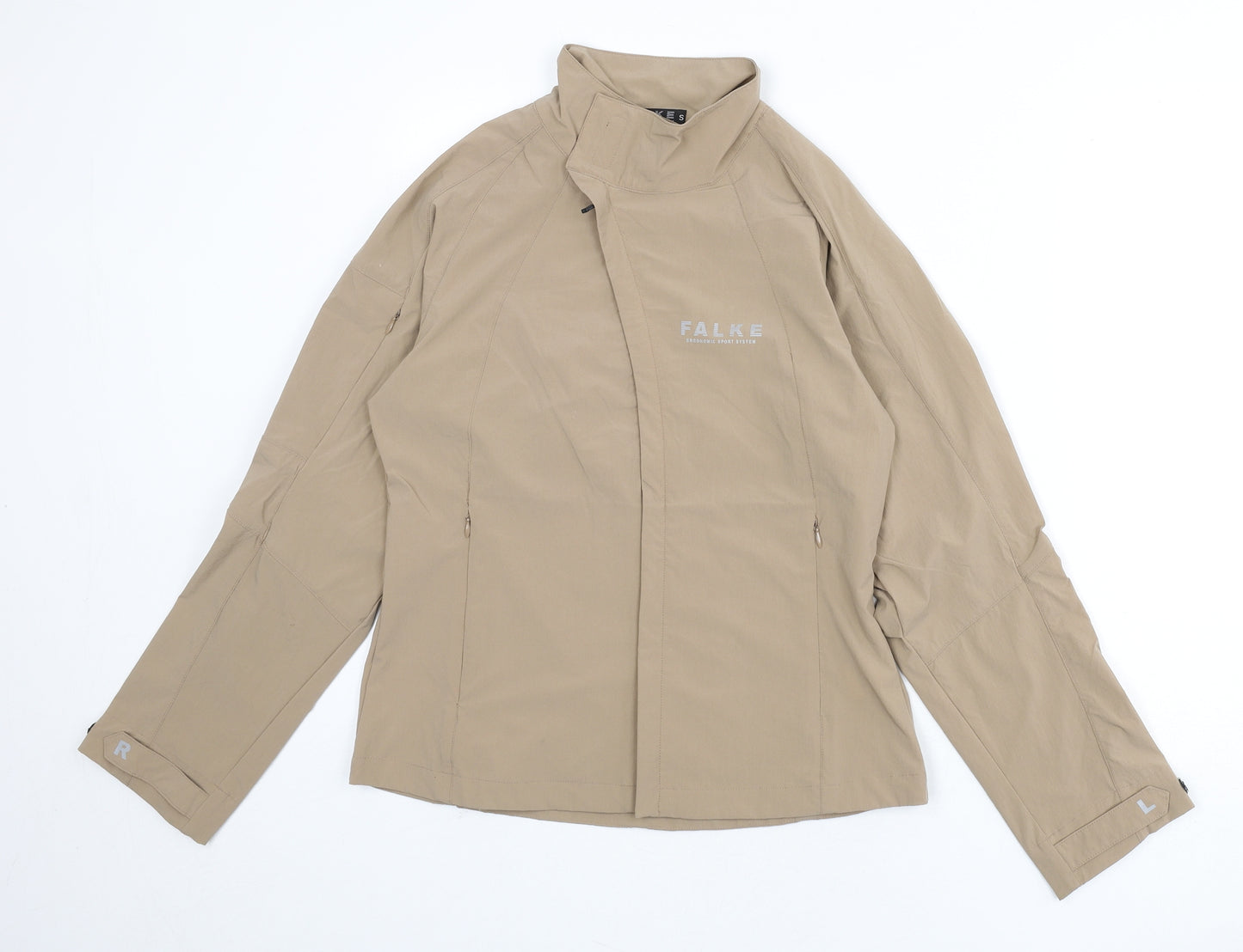 Falke Womens Beige Windbreaker Jacket Size S Zip