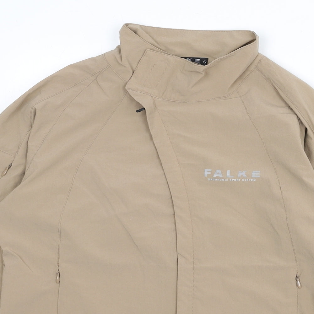 Falke Womens Beige Windbreaker Jacket Size S Zip