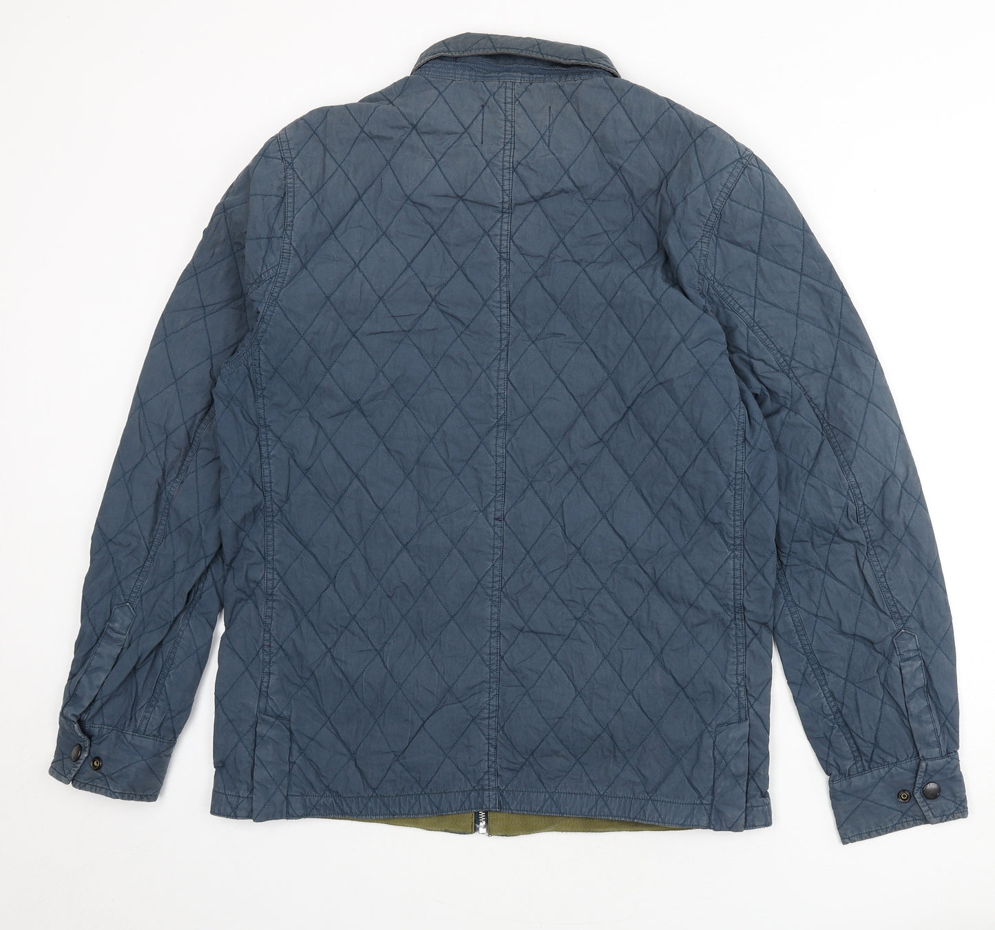 Scotch & Soda Mens Blue Quilted Coat Size L Zip