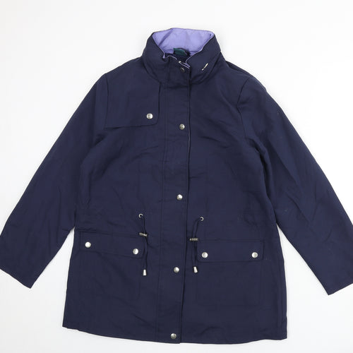 Amber Womens Blue Windbreaker Coat Size 12 Zip