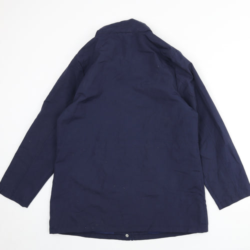 Amber Womens Blue Windbreaker Coat Size 12 Zip