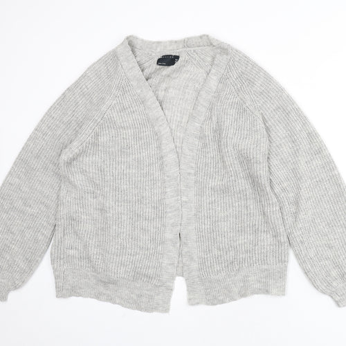 ASOS Womens Green V-Neck Acrylic Cardigan Jumper Size 10