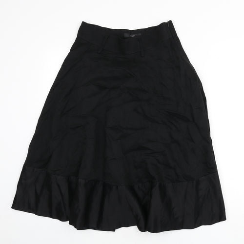 Coast Womens Black Acetate Flare Skirt Size 12 Zip