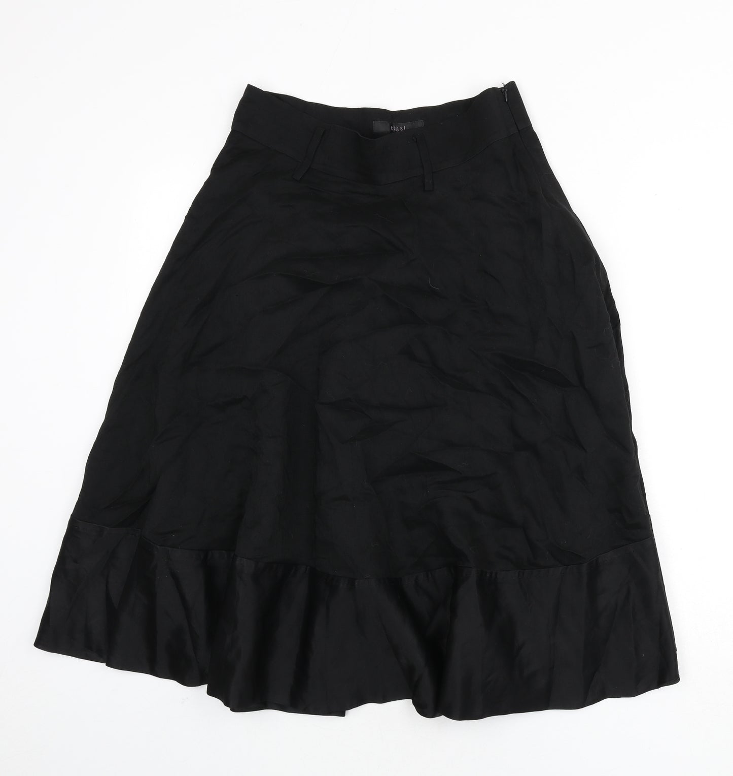 Coast Womens Black Acetate Flare Skirt Size 12 Zip