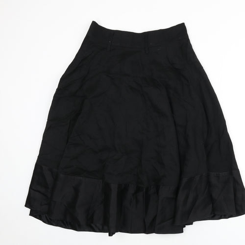 Coast Womens Black Acetate Flare Skirt Size 12 Zip