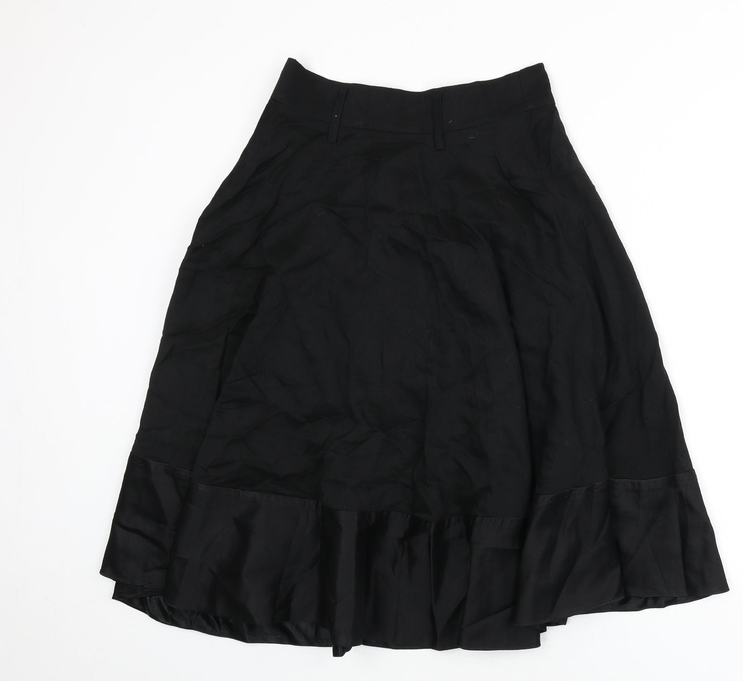 Coast Womens Black Acetate Flare Skirt Size 12 Zip