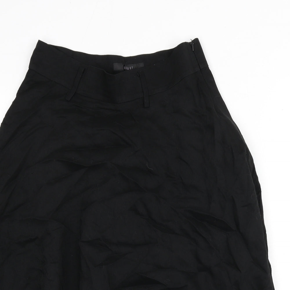 Coast Womens Black Acetate Flare Skirt Size 12 Zip