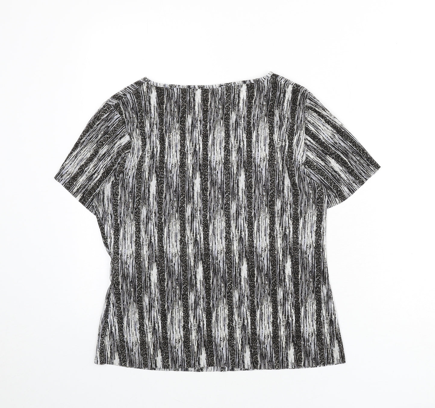 Reflections Womens Multicoloured Geometric Polyester Basic T-Shirt Size S Round Neck