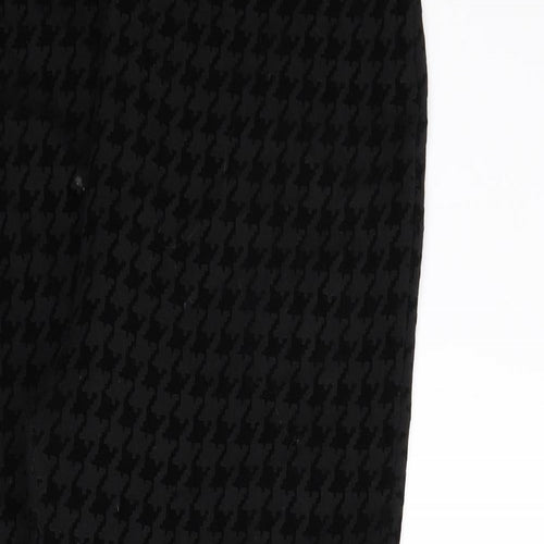 River Island Womens Black Geometric Polyester Trousers Size 18 L26 in Regular - Houndstooth