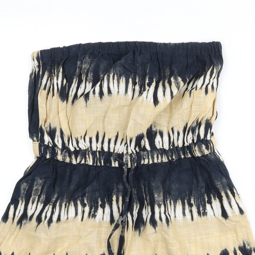 NEXT Womens Multicoloured Geometric 100% Cotton Romper One-Piece Size 12 L3 in Pullover - Tie Dye