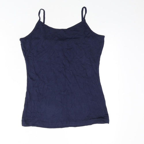 Studio Womens Blue Viscose Camisole Tank Size 12 Scoop Neck - Size 12-14