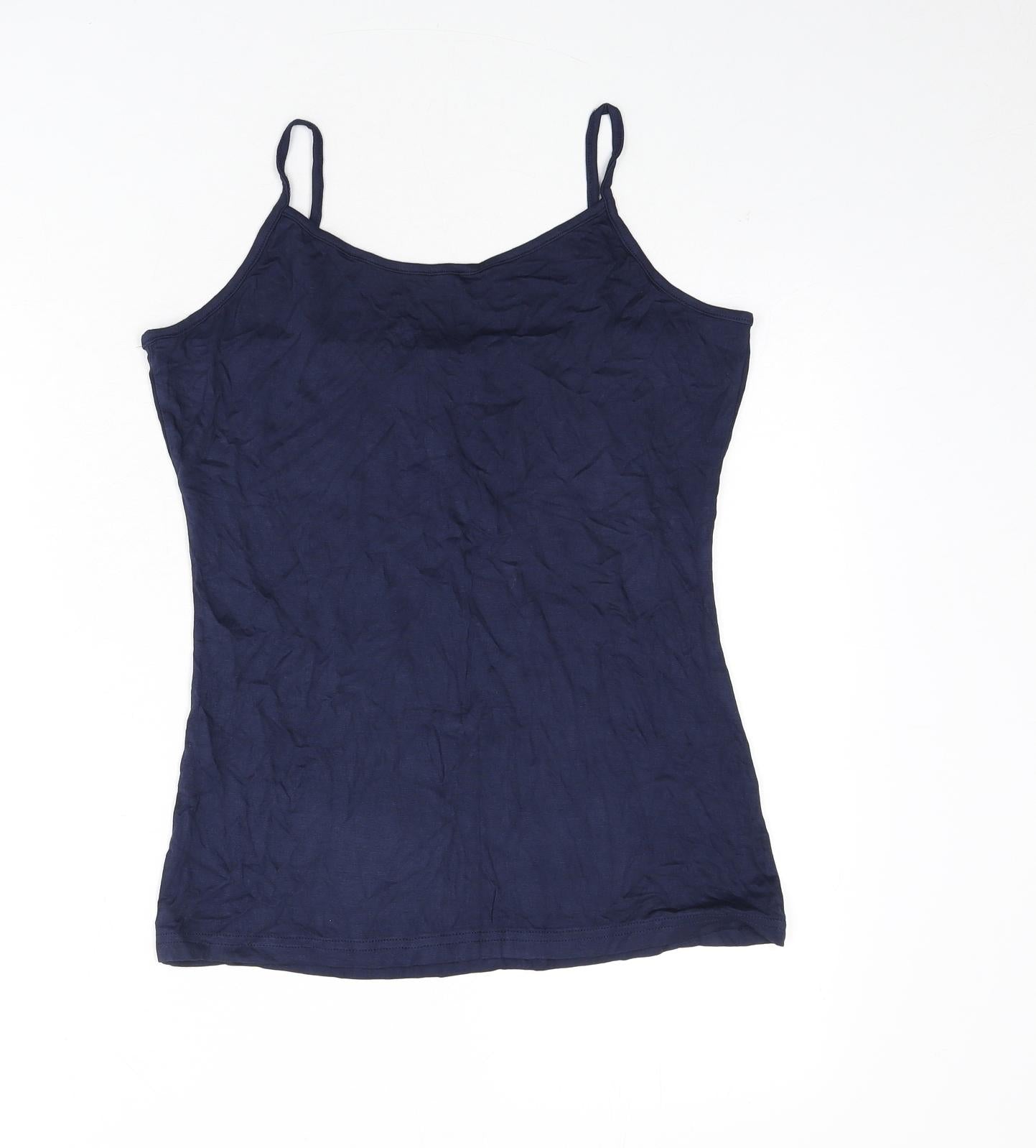 Studio Womens Blue Viscose Camisole Tank Size 12 Scoop Neck - Size 12-14