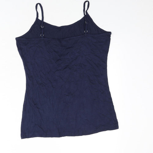 Studio Womens Blue Viscose Camisole Tank Size 12 Scoop Neck - Size 12-14