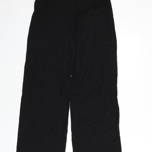 H&M Womens Black Viscose Trousers Size M L30 in Regular