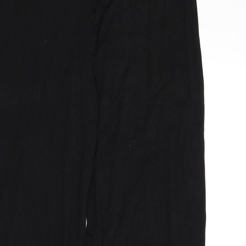 H&M Womens Black Viscose Trousers Size M L30 in Regular