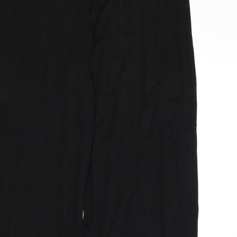 H&M Womens Black Viscose Trousers Size M L30 in Regular